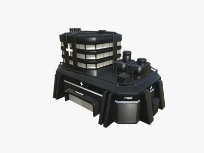SciFi Hospital A07 Black - Sci Fi Exterior Design Low-poly 3D model