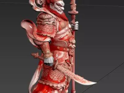 12 Chinese Style - Spring Festival Door God 3D model
