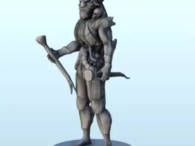 Alien knight with armour 1 - Future Sci-Fi SF Post apocalyptic T 3D print model