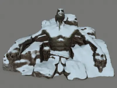 Stone Worrior Low-poly 3D model