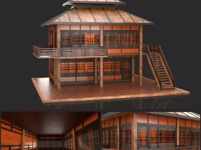 Medieval Fantasy House 07 with interior and exterior 3D model