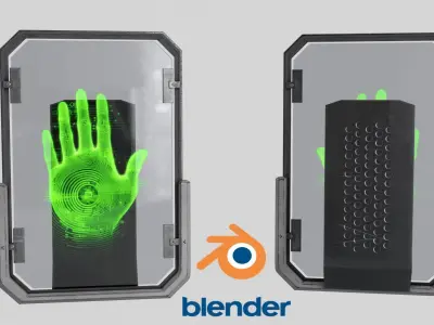 Sci-Fi Digital Hand Scanner v3 Low-poly 3D model