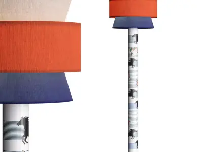 Striped Pony Floor Lamp 3D model