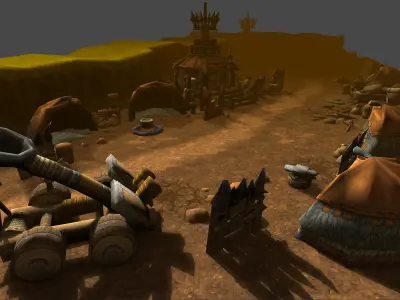 Fantasy Chess RPG Environment - War Camp Low-poly 3D model