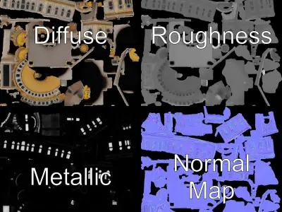 Ornate Mosque Architecture Model Pack Low-poly 3D model