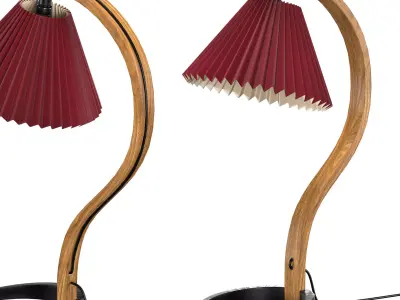 1970s Pleated Caprani Table Lamp 3D model