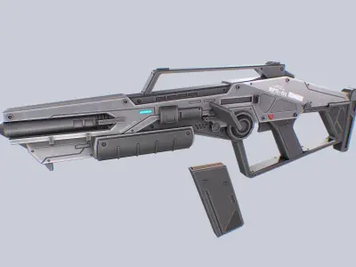 Scifi rifle Low-poly 3D model