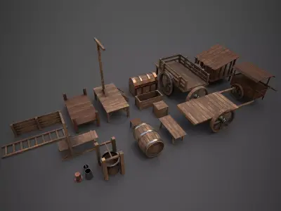Wood Props Collection one 3D model