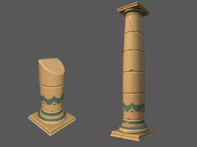 Stylized Sand Pillar Low-poly 3D model