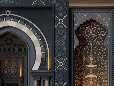  morrocon architectural entrance 921 Low-poly 3D model