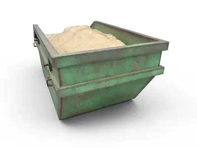 Skip Dumpster with sand Low-poly 3D model