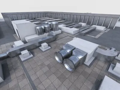 Rooftop Ventilation Equipment  Low-poly 3D model