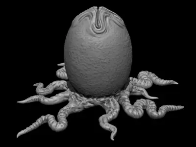 3D PRINTABLE ALIEN EGG OVOMORPH 1979 WITH ROOTS 3D print model