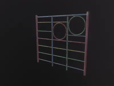 Soviet Oldschool Horizontal Bar 3D Model Low-poly 3D model