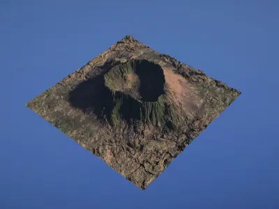 Landscape Environment Volcano Snow 36 Low-poly 3D model