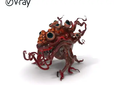 Alien Creature Model Pack for Game and Animation Low-poly 3D model