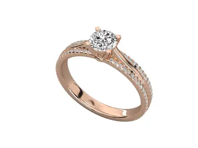 Women Light Weight Solitare Diamond Wedding Ring   23 3D print model