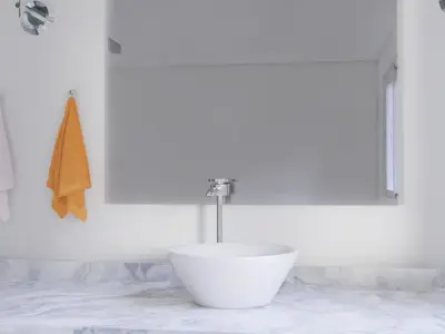 Bathroom beautiful Low-poly 3D model