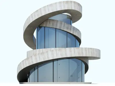 Ribbon Chappel Low-poly 3D model