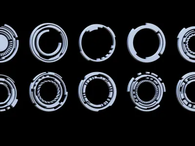 Sci-fi Hologram Base Mesh Vol 2 Low-poly 3D model