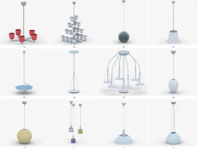 Interior Light Vol 2 - Hanging Lamp Low-poly 3D model