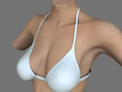White Female Body Torso 3D model