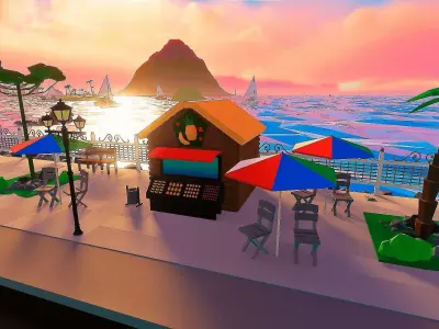 Islandville Resort Low-poly 3D model