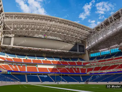 NRG Stadium - Houston Texas USA Low-poly 3D model