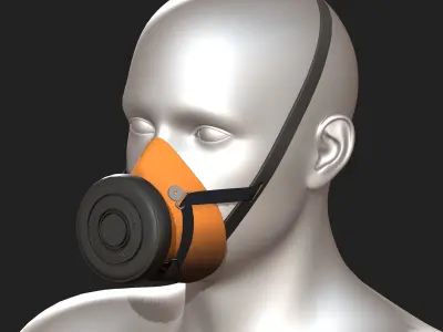 Gas mask protection futuristic technology fantasy  Low-poly 3D model