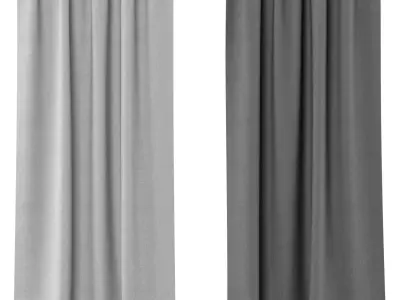 Curtains 131 PotteryBarn Belgian Flax Linen Rod Pocket Curtain 3D model