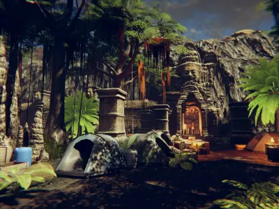 Lost Temple Low-poly 3D model