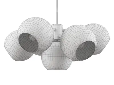 Staggered Glass 9-Light Chandelier - Milk Low-poly 3D model