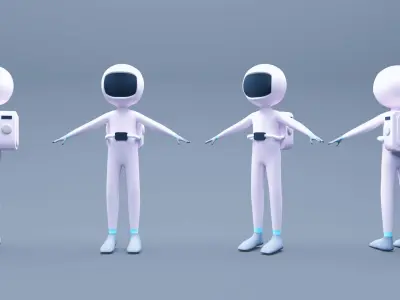 Astronaut 3D  Low-poly 3D model