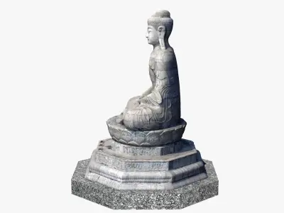 Buddha water fountain Low-poly 3D model