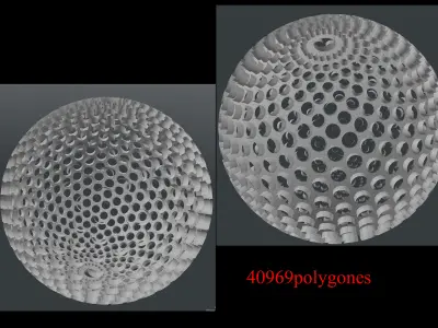 sphere lowpoly dome 3D model