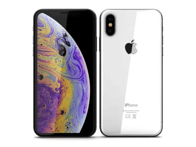 Apple iPhone XS Silver Low-poly 3D model