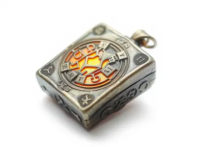Cursed Amulet Glowing Runes D model pack Low-poly 3D model