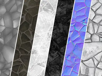 Field Stone 06 - PBR - 4K - PNG - Seamless Low-poly 3D model