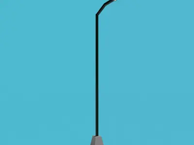 Lowpoly game ready street lamp Low-poly 3D model