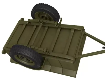 Military Jeep Trailer 3D model