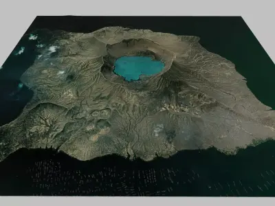 Mountain landscape Taal Volcano 3D model