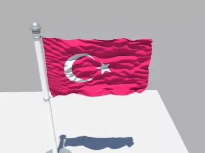 Turkey flag 3D model