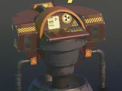 Scifi Control Desk Low-poly 3D model