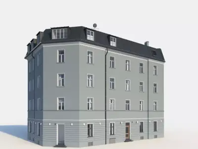 Residential City Building - Corner - 17 - Vestibule Entrance 3D model