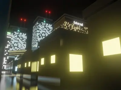 low poly cyberpunk 2 extended Low-poly 3D model