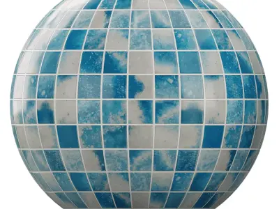 Blue Marble Mosaic Ceramic Tile Texture Texture