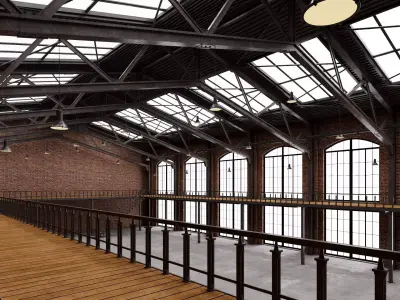 Warehouse industrial interior 3D model