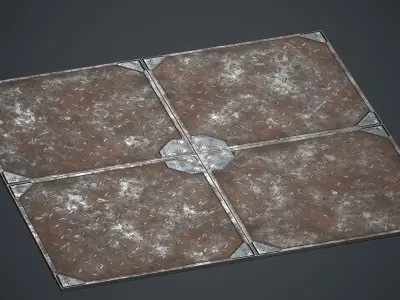 Sci-fi Floor Metal Plates 1 PBR Game Ready Low-poly 3D model