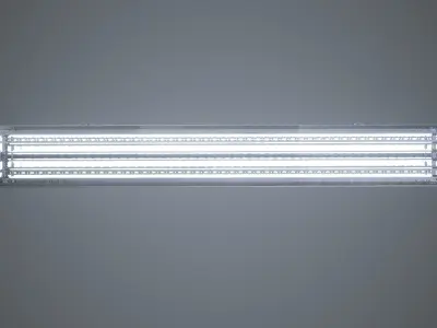 Fluorescent Light Strip Low-poly 3D model