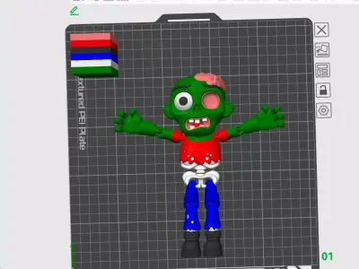 Flexi Zombie 3D Printable Articulated Halloween Toy 3D print model